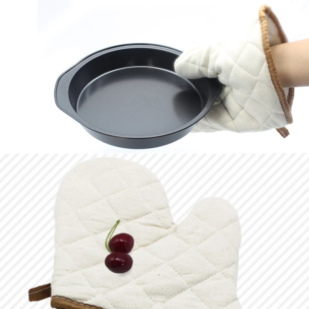 

2 Pcs Oven Glove Anti Scald Gloves Kitchen Microwave High Temperature Resistance White Heat-resistant