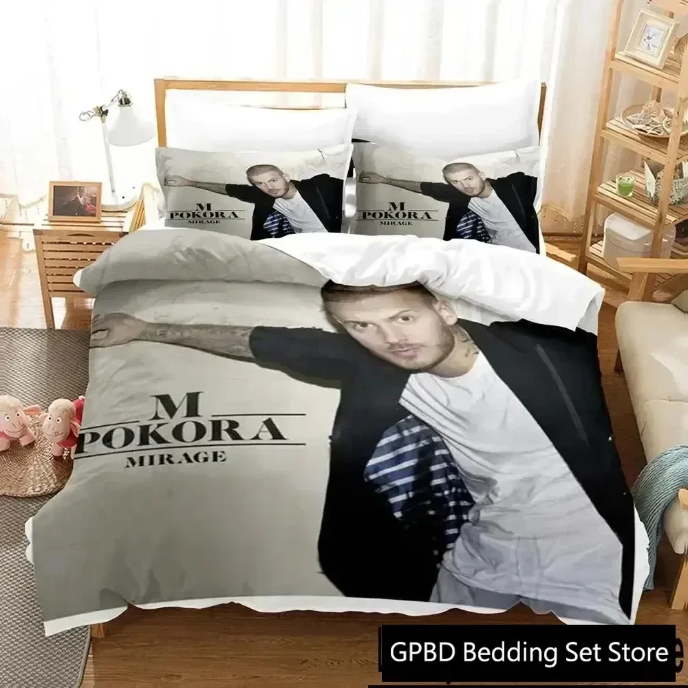 

Luxury New 3D Print Singer M. Pokora Bedding Set Duvet Cover Bed Set Quilt Cover Pillowcase Queen Size Boys Adult Bedding Set