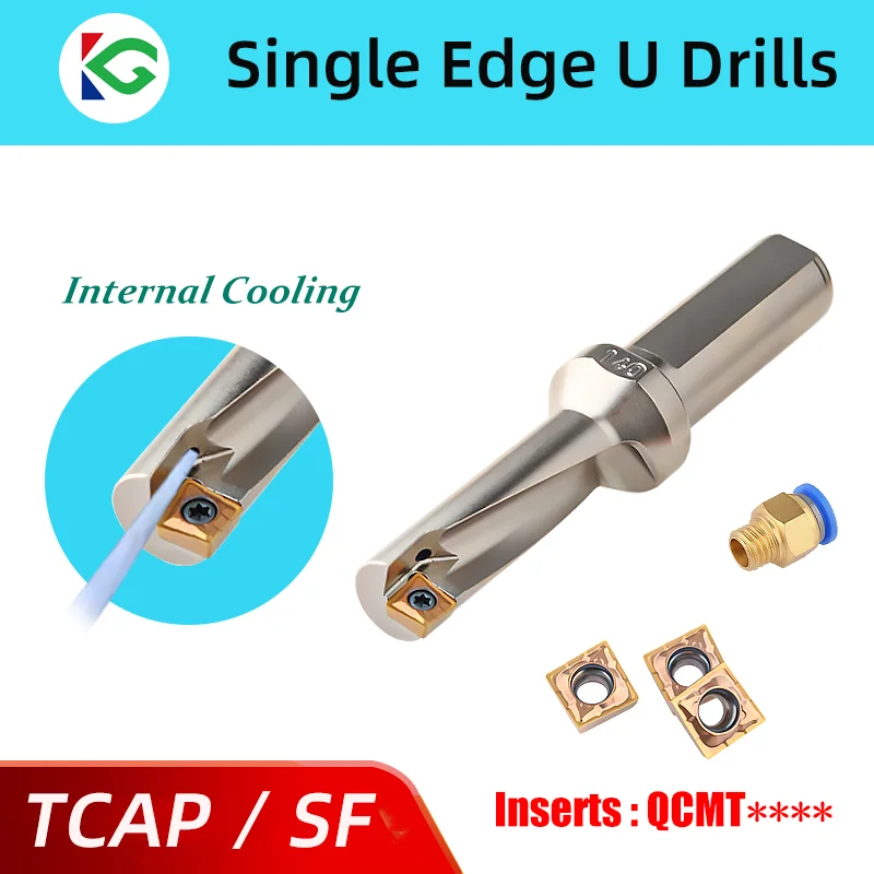 SF TCAP Single Edge U Drill With insert QCMT 2.25D 2.5D 3.25D Drilling Turning Boring And Other Integrated Multi-Function Drill