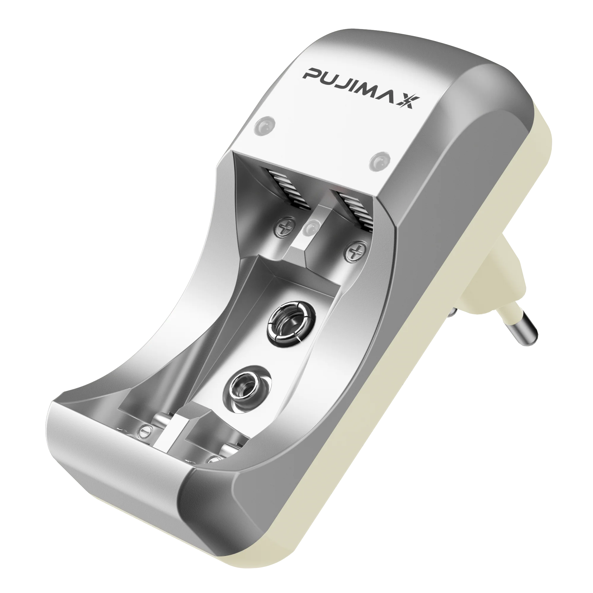 PUJIMAX 2-Slot AA AAA charger Ni-MH Battery Charger Can Charge One or Two AA/AAA NI-MH /Ni-Cd or One 9V rechargeable battery