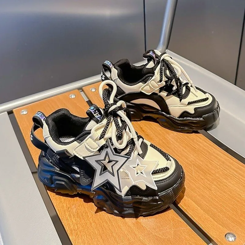 Sepatu Sneakers Kulit Sol Lembut Anti Air untuk Anak Perempuan, Sepatu Olahraga Tebal Anti Selip untuk Anak-anak, Alas Kaki Anak Serbaguna untuk Musim Semi dan Gugur