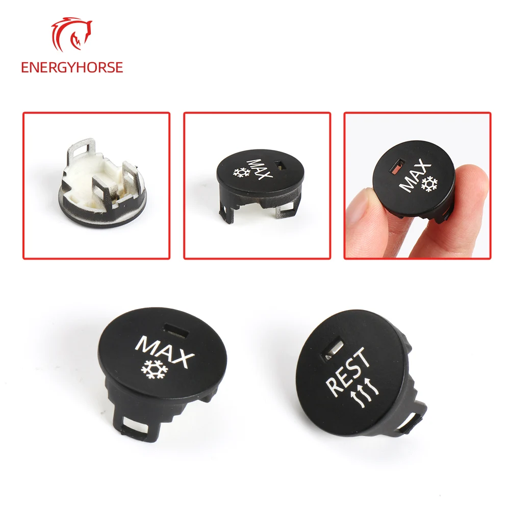 OFF/Rest/Max Car Heater Climate Control Knob Panel Air Conditioner Button Switches Repair Cap Cover For BMW 5 Series E60 E61