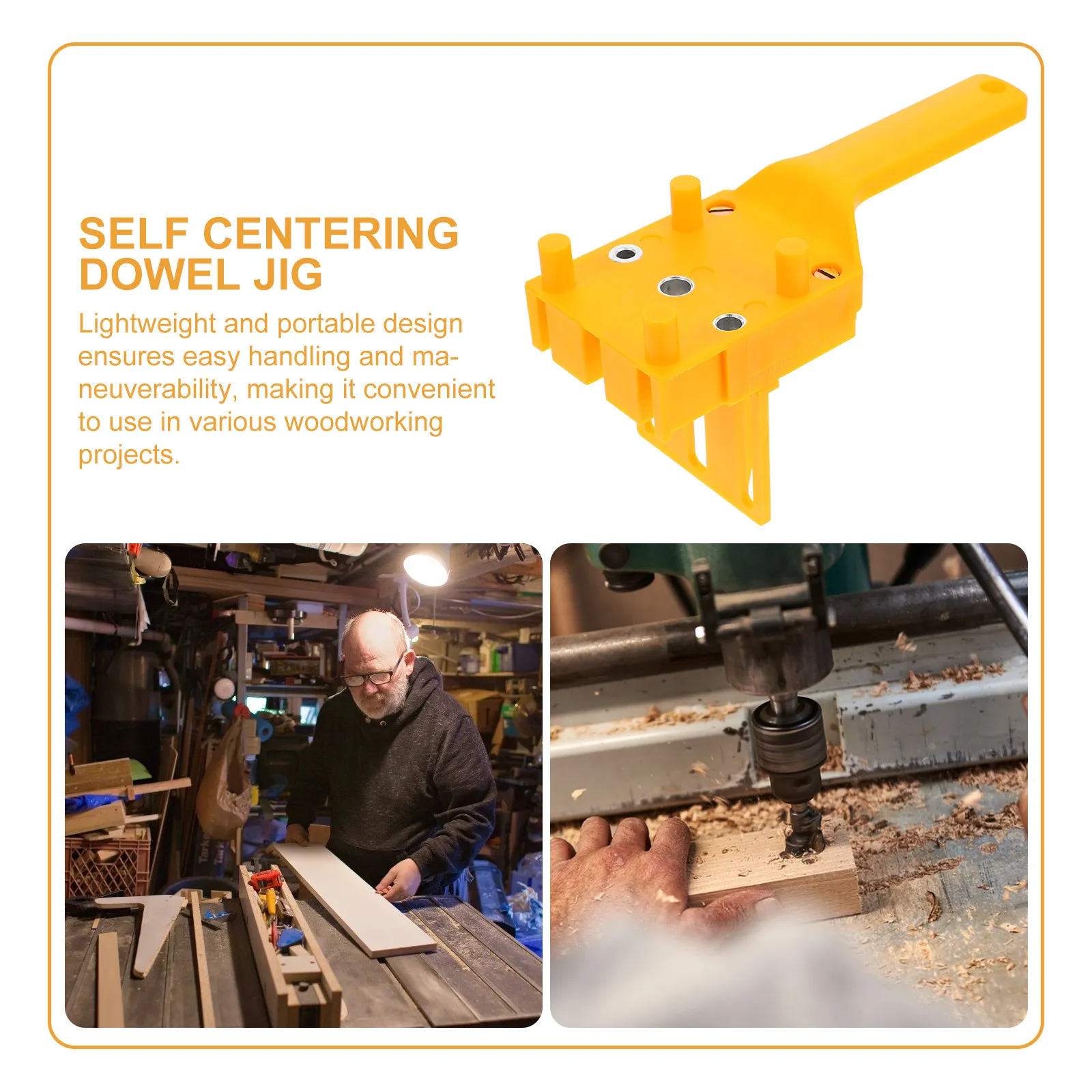 Doweling Jig Drill Guide Self Centering Doweling Jig Carpentry Tool Accessory Woodworking Drill Guide for Straight Holes Durable