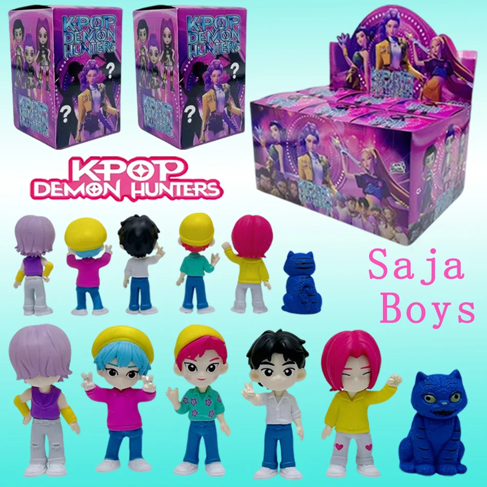 Q version nouveau 1-6 pièces KPop chasseurs de démons Superstar Saja garçons Cha EunWoo PVC Figurine jouet Anime Figurine poupée pour les Fans cadeau