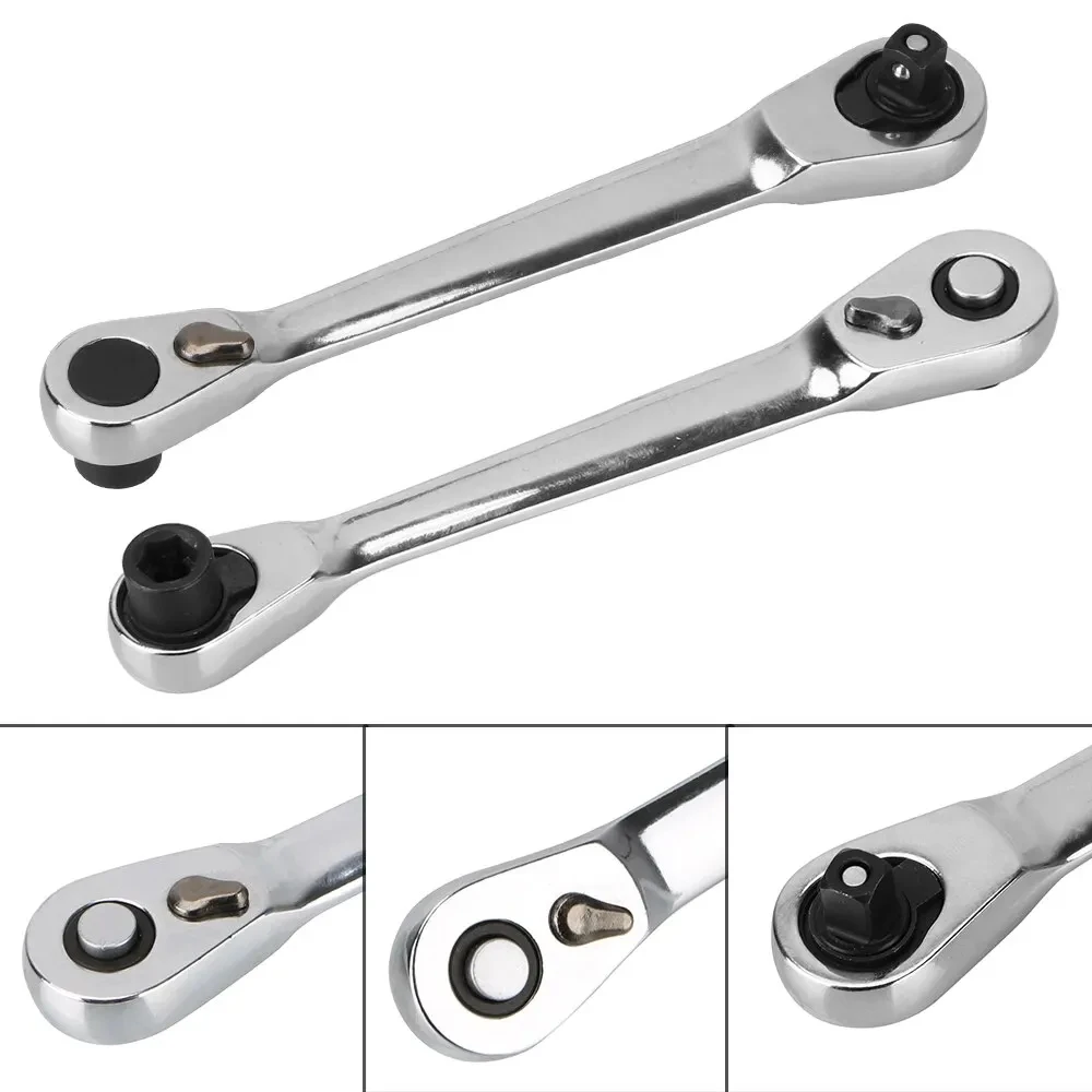 1/4 Inch Dual Head Quick Socket Portable Wrench,Wrench Screwdriver Hex Torque Wrenches Set 2-in-1 Ratchet