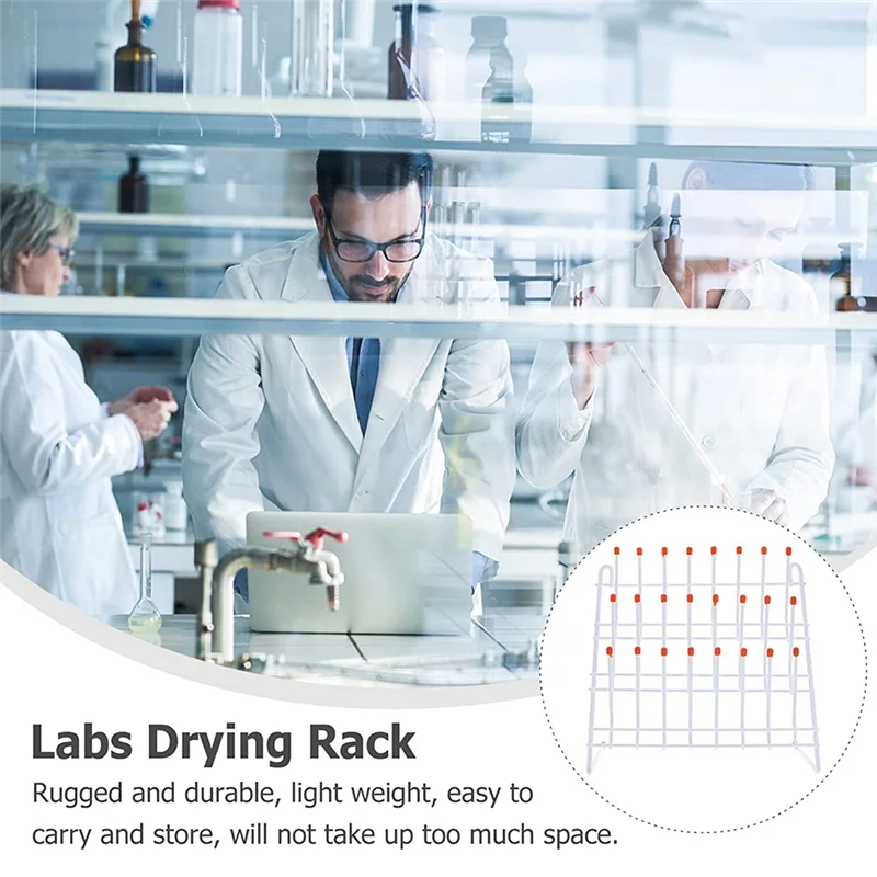 Lab Drying Rack 24 Pegs Lab Glassware Rack Wire Glassware Drying Rack Wall Mount/Freestanding Lab Glass Drying Rack