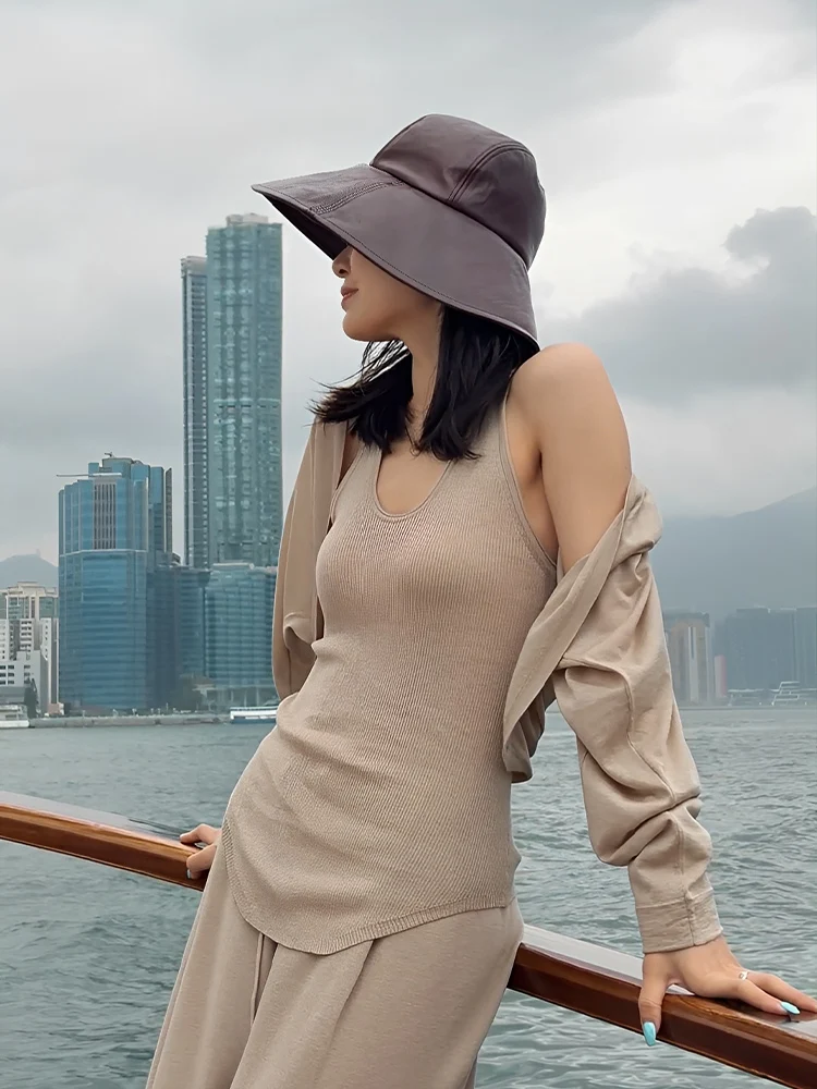 Le Samedi Wind Clear Set Ultra Fine Silk Wool 18 Needle Cool Knitted Women's Spring Summer Three Piece Set Casual Style Breat...