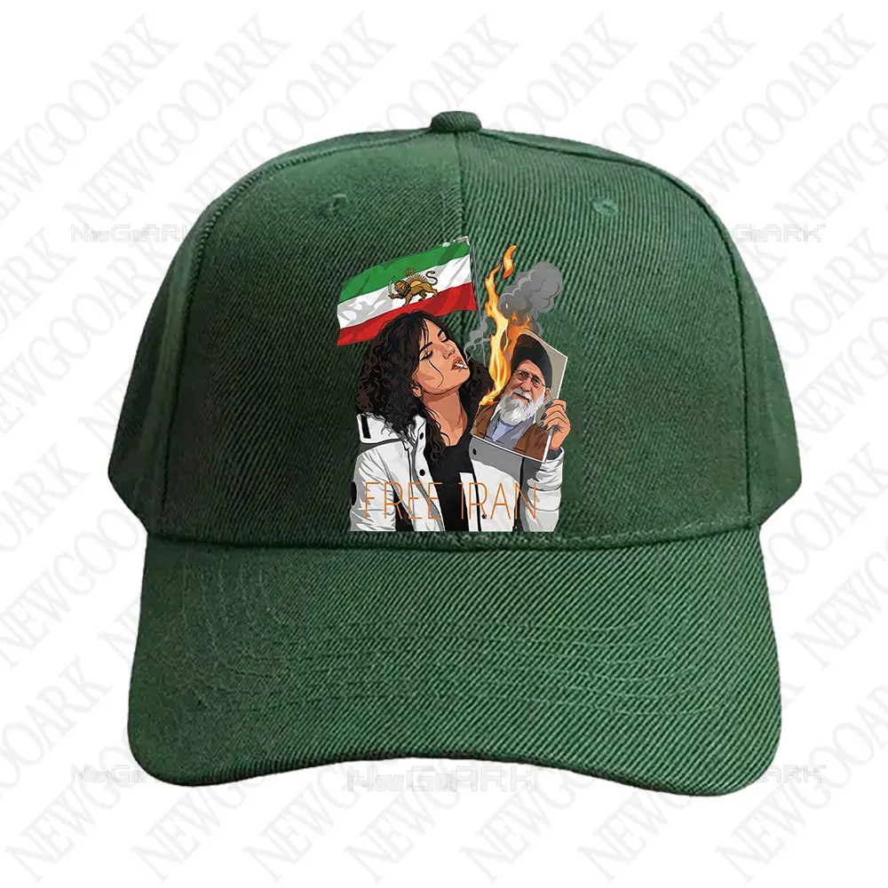 Free Iran Protest Cap Lion and Sun Flag Persian Freedom Activist Hat Adult Fashion Casual Adjustable Printed Baseball Caps