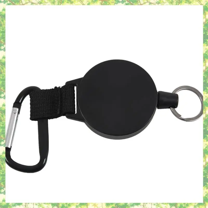 Smart-5X Heavy Duty Retractable Key Chain & Badge Reel Holder Carabiner Clip - Swivel-Back Extractable