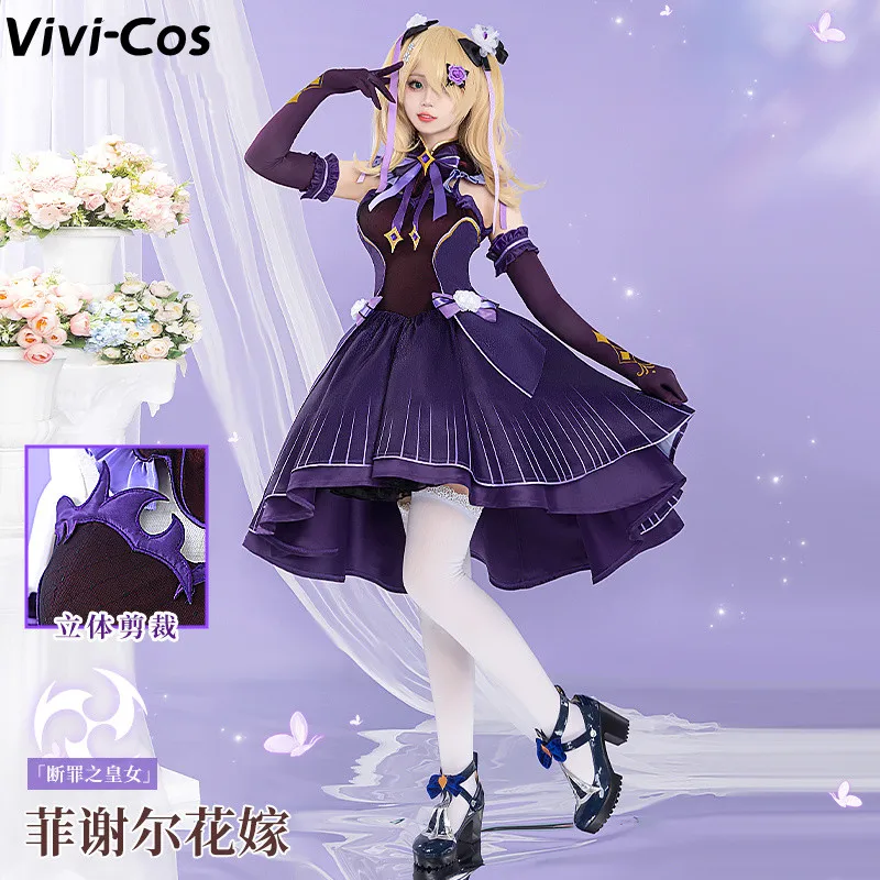 

Vivi-Cos Game Genshin Impact Fischl Cute Wedding Dress Cosplay Women's Costumes Gorgeous Halloween Role Play Party New S-XL