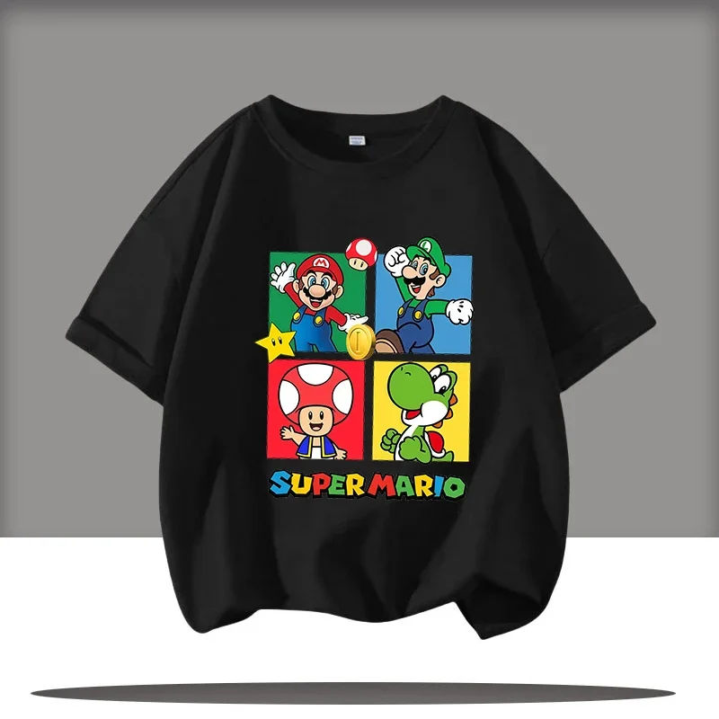 

Mario children's crew-neck short-sleeved digital cartoon print boys' sports shirt / girls' casual top 2026 new summer T-shirt
