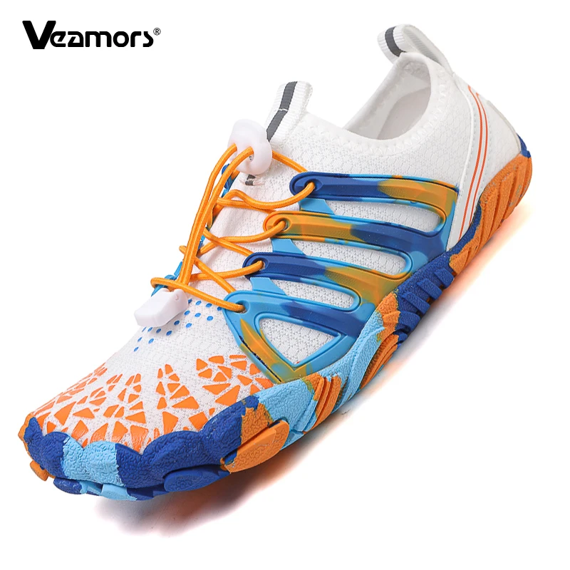 Colorful Breathable Men's Water Sport Shoes Women Quick Dry Aqua Shoes Non-slip Soft Sole Beach Wading Shoes for Surfing Boating
