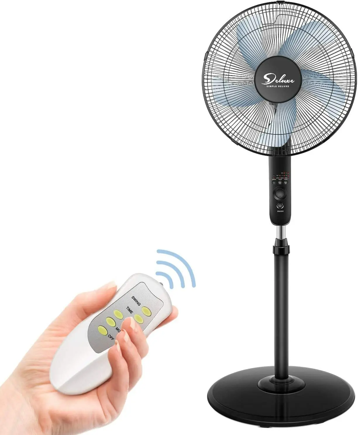 

Simple Deluxe 16 Inch Oscillating Pedestal Stand Fan 3-Speed with Remote Control