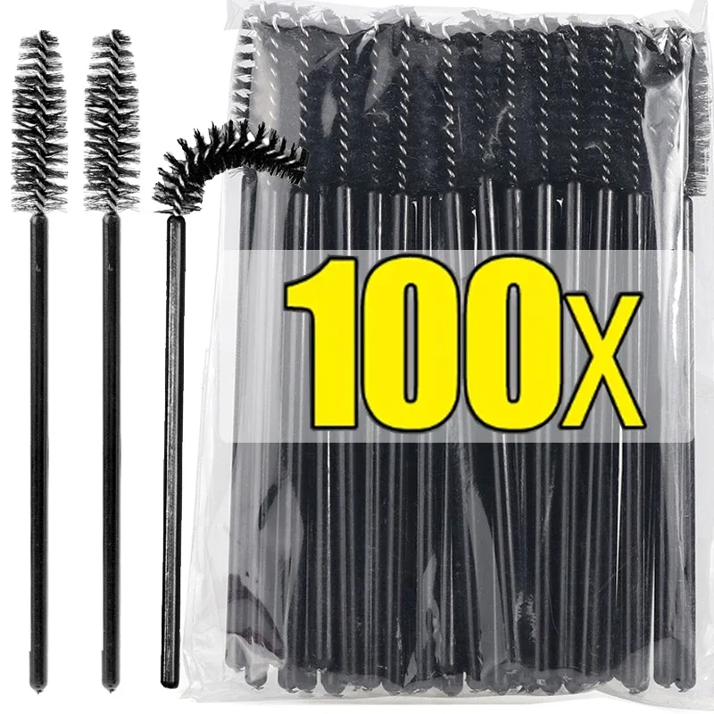 Brosses pour extension de cils, baguettes applicateur de mascara, outils de maquillage cosmétique, 100 pièces