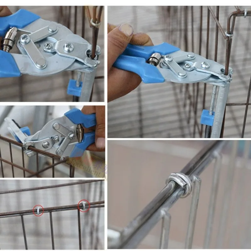 Animal Cage Hog Ring Pliers Tool and  M Clips Staples Chicken Mesh Wire Fencing Caged Clamp Or Only Nails