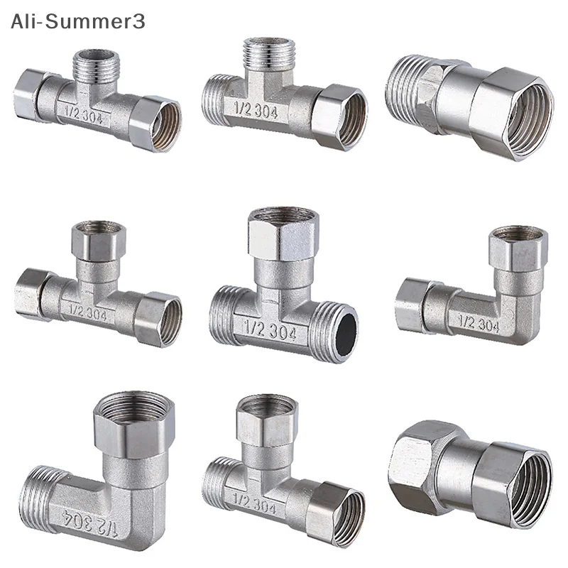 Edelstahl T Adapter G1/ 2" T-Ventil Umlenkventil Drei-Wege-Gerät Loch für Bad Bidet Sprayer Dusche