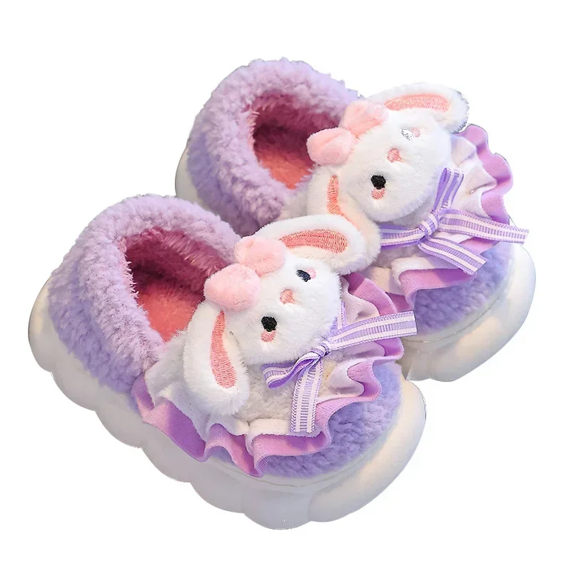 

Warm Indoor Cotton Slippers for Girls Baby Plush Winter Children's Shoes Parent-Child Slippers Cozy Home Slippers for Kids