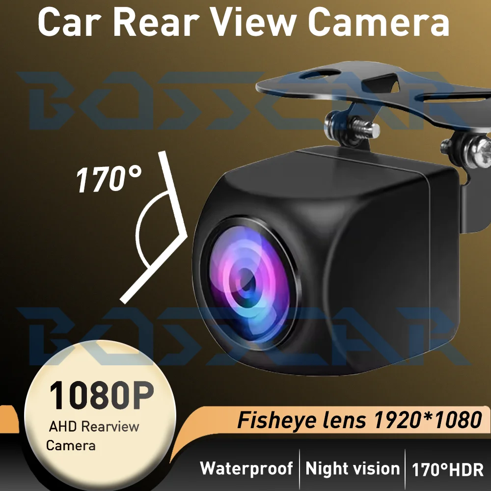 

170-градусная широкоугольная автомобильная универсальная камера заднего вида, цветное изображение, видео, ночное видение, автоматическая резервная водонепроницаемая камера 12 В