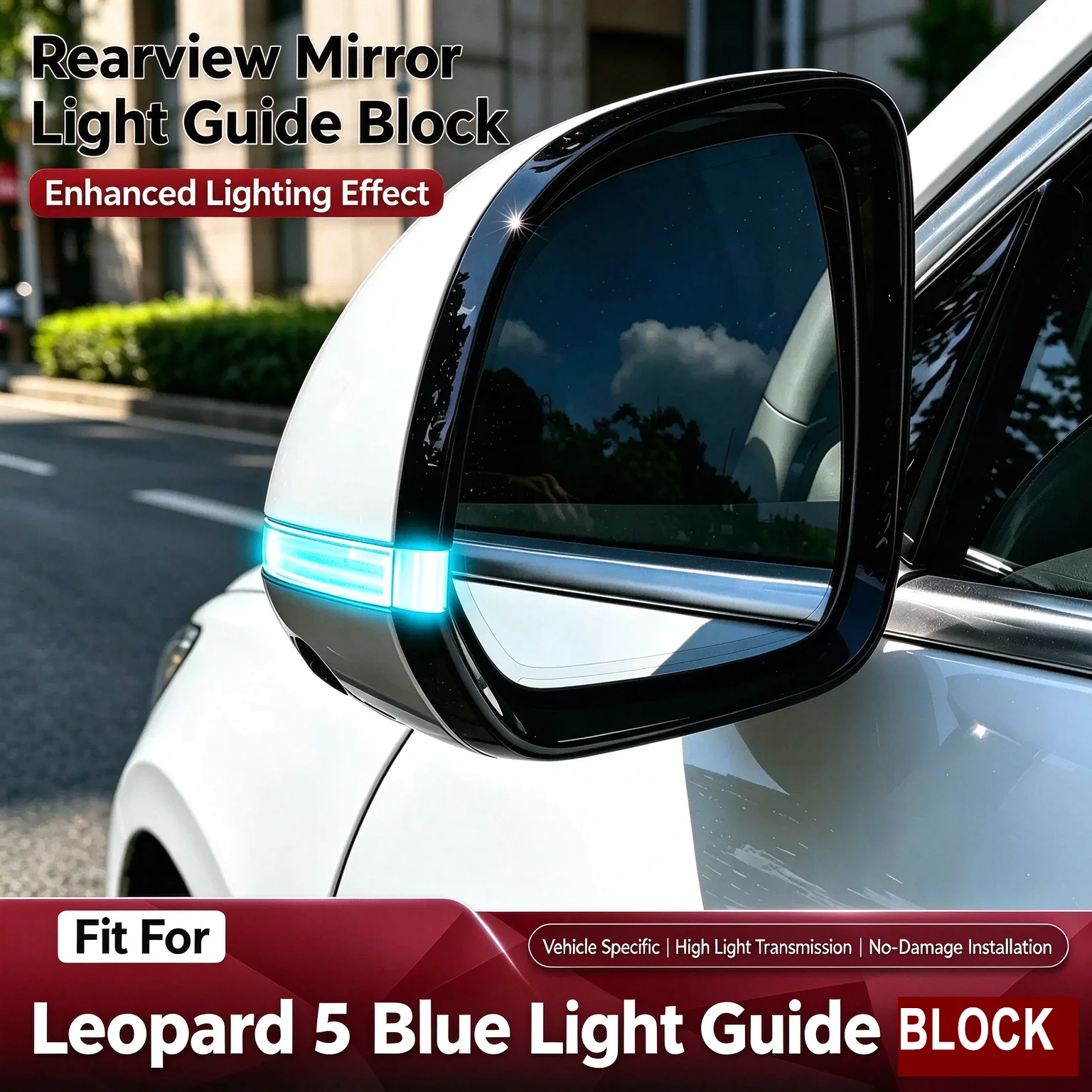 Rearview Mirror Small Blue/Yellow Light Guide Block for Fangchengbao Leopard 5  Intelligent Driving Assist Steering Light