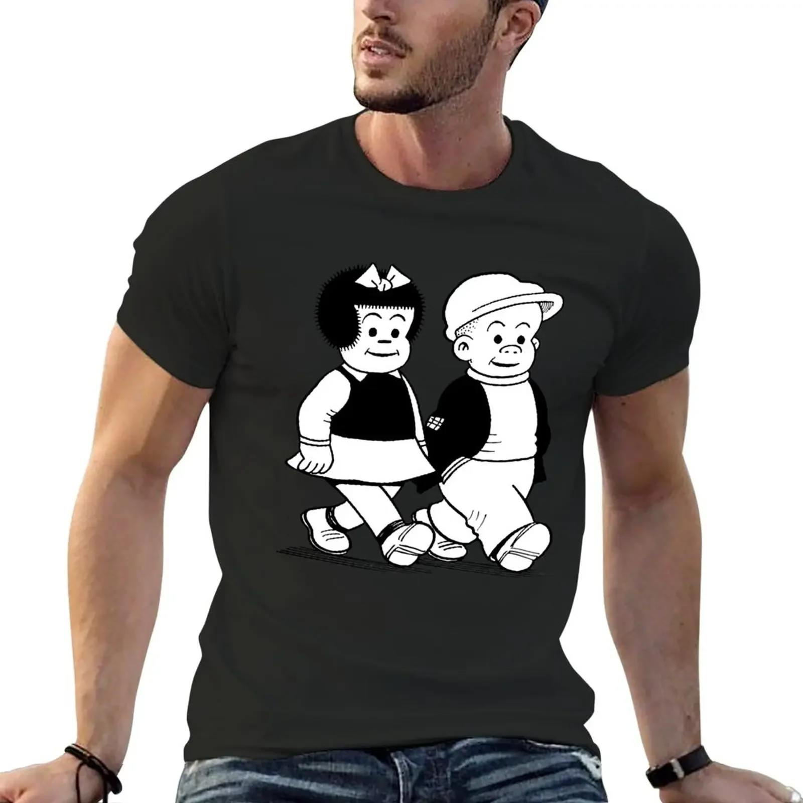 New Nancy et Sluggo V T-Shirt vintage plus size clothes summer tops luxury clothes men