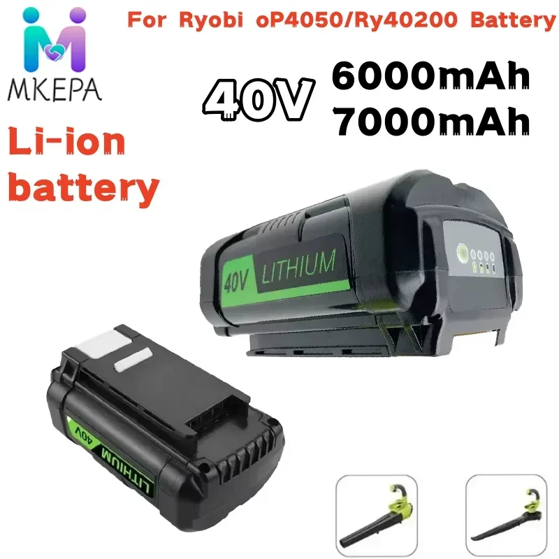 

40V 6AH7AH high-power lithium battery, for Ryobi RY40200 tool battery OP4050 OP4026 , RY40430 RY40770,Ryobi RY OP series charger