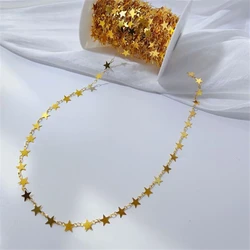 1 Meter New Creative Star Link Chains for Diy Necklace Jewelry Findings Making Accessories Extend Tassel No Fade Copper Chain