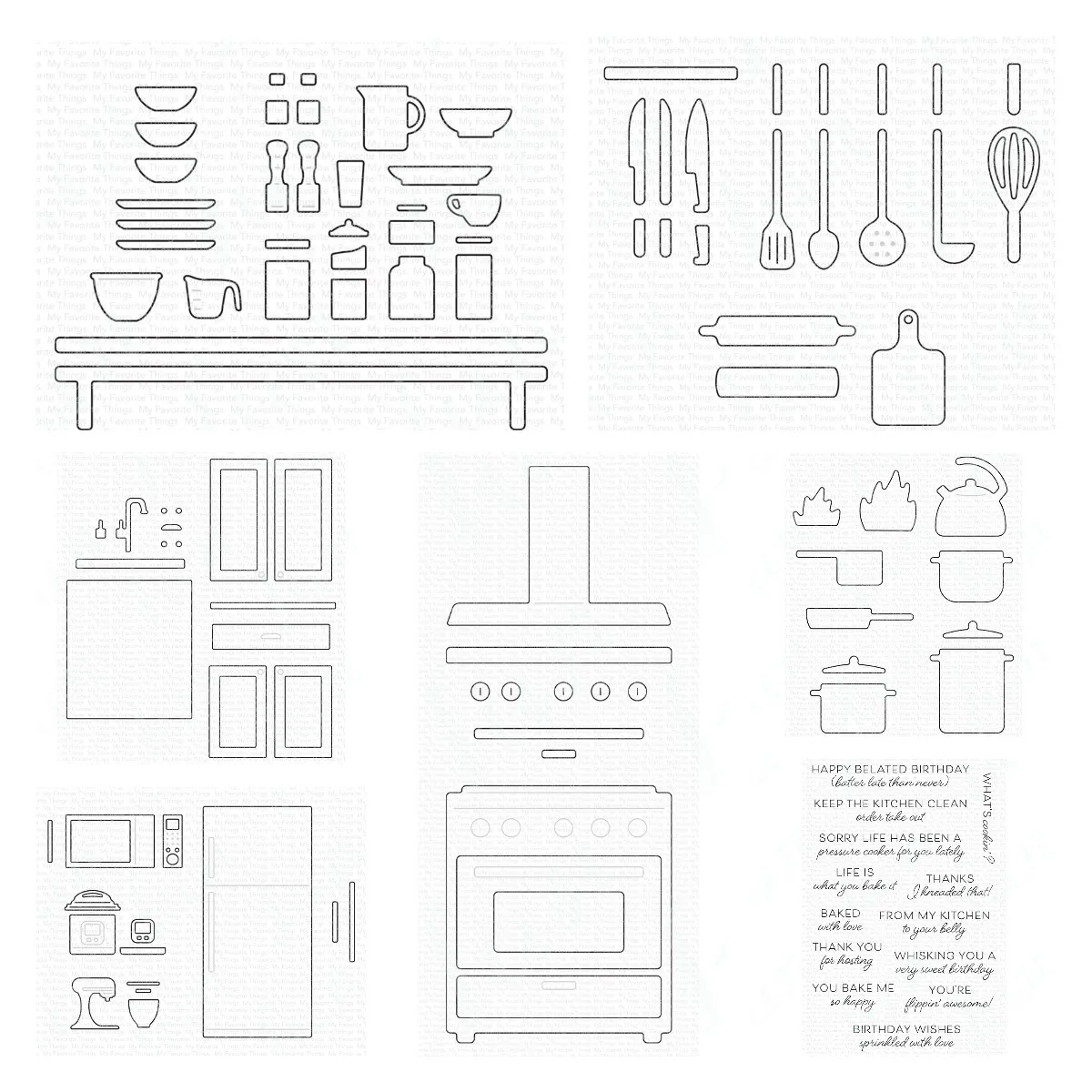 

Kitchenware Cooking Stamps and Dies Knife Shelf Cutting Dies Scrapbooking Embossed Make Paper Card Album DIY Craft Decoration