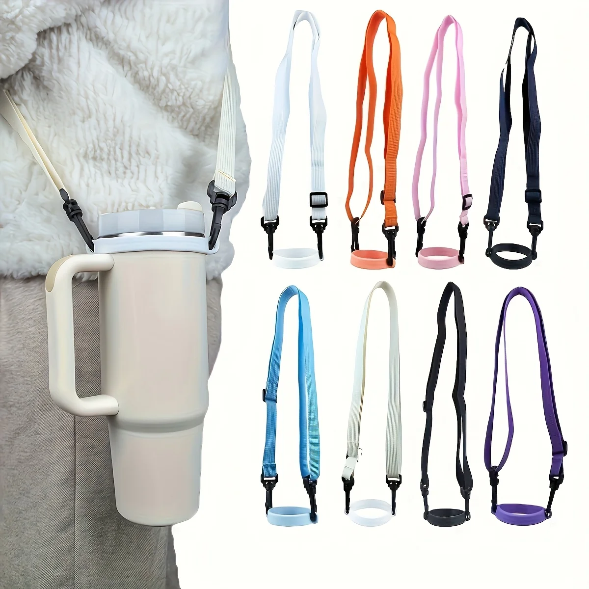 

Adjustable Water Cup Crossbody Strap – New Polyester Design, for Drinks & Coffee Cups, Perfect for Travel & Outdoor Activities