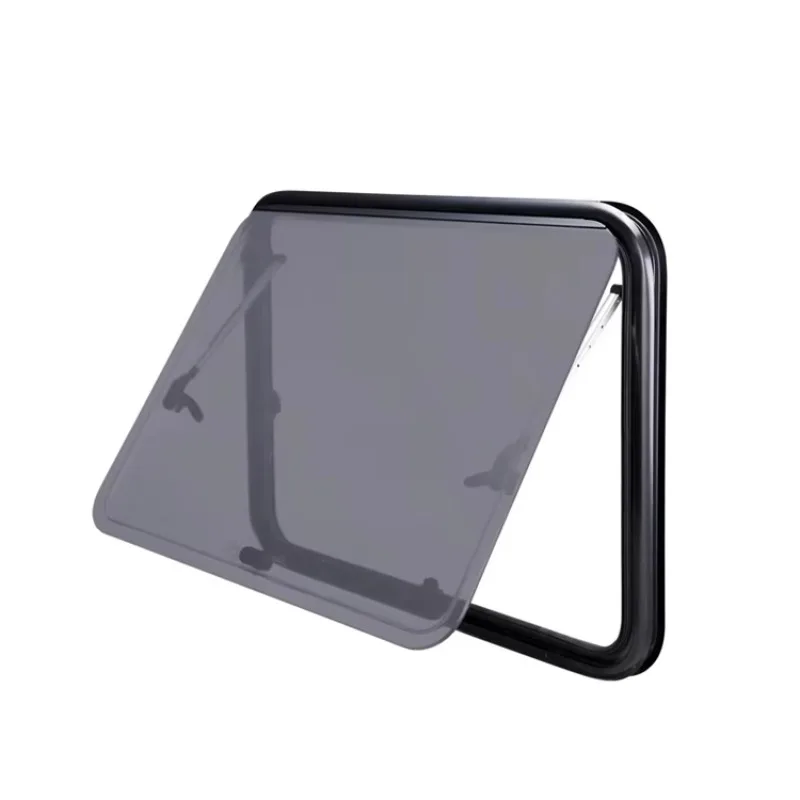 Fenêtre en aluminium à trois angles ouvrables 500*800mm, double vitrage acrylique pour camping-car