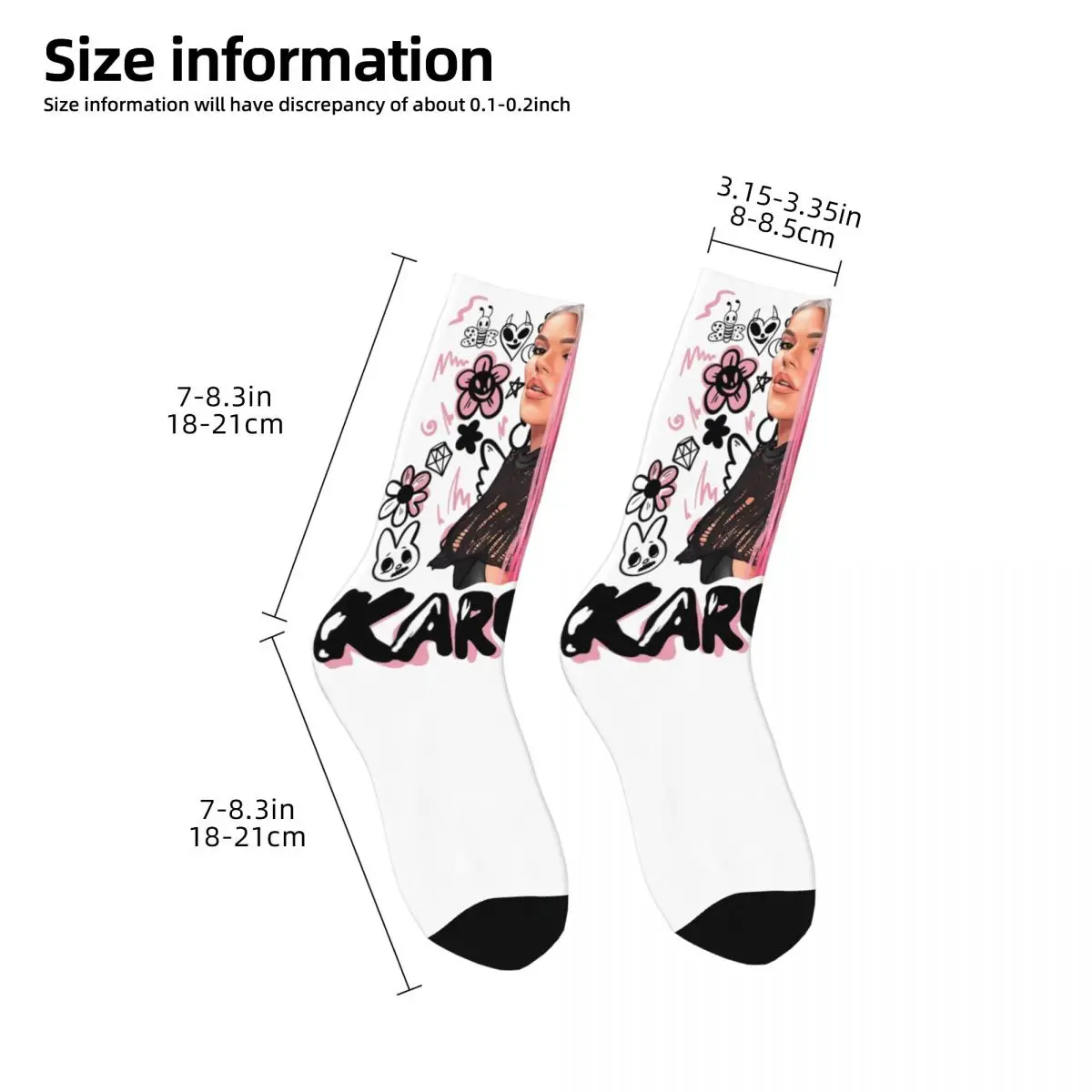 Autumn Winter Harajuku Women Men Karol G Bichota Season Socks Non-slip Football Socks