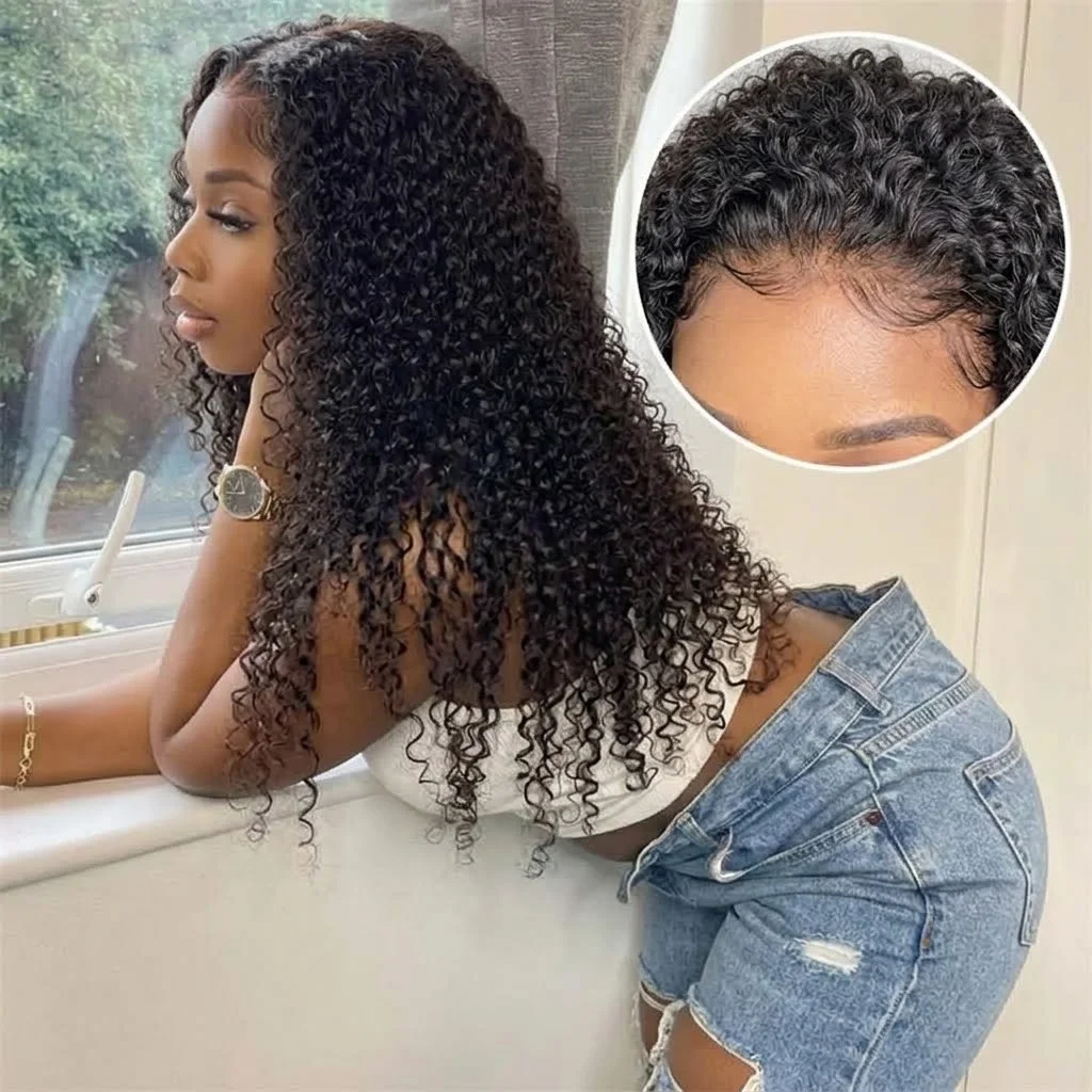 250% Deep Wave Glueless Wig Human Hair Ready to Wear 30 Inch Curly Wigs Pre Cut 4x4 Lace Wig Deep Wave 13x6 Lace Frontal Wig Human Hair