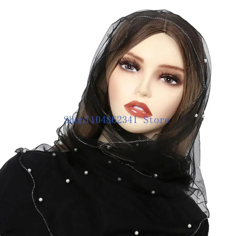 5ASD أنيقة من الدانتيلا مانتيلا حجاب الكنيسة الكاثوليكية خمر رأس الكتلة اللاتينية يغطي المسلمين حجاب الحجاب وشاح الرأس