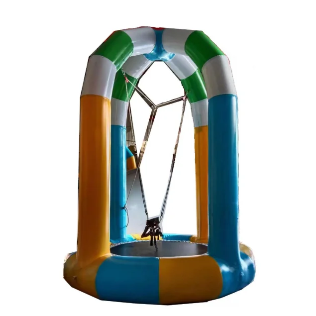 

Hot Selling Kids Rides Carnival Safety Inflatable Bungee Jumping Trampoline with Trampoline Elastic Band