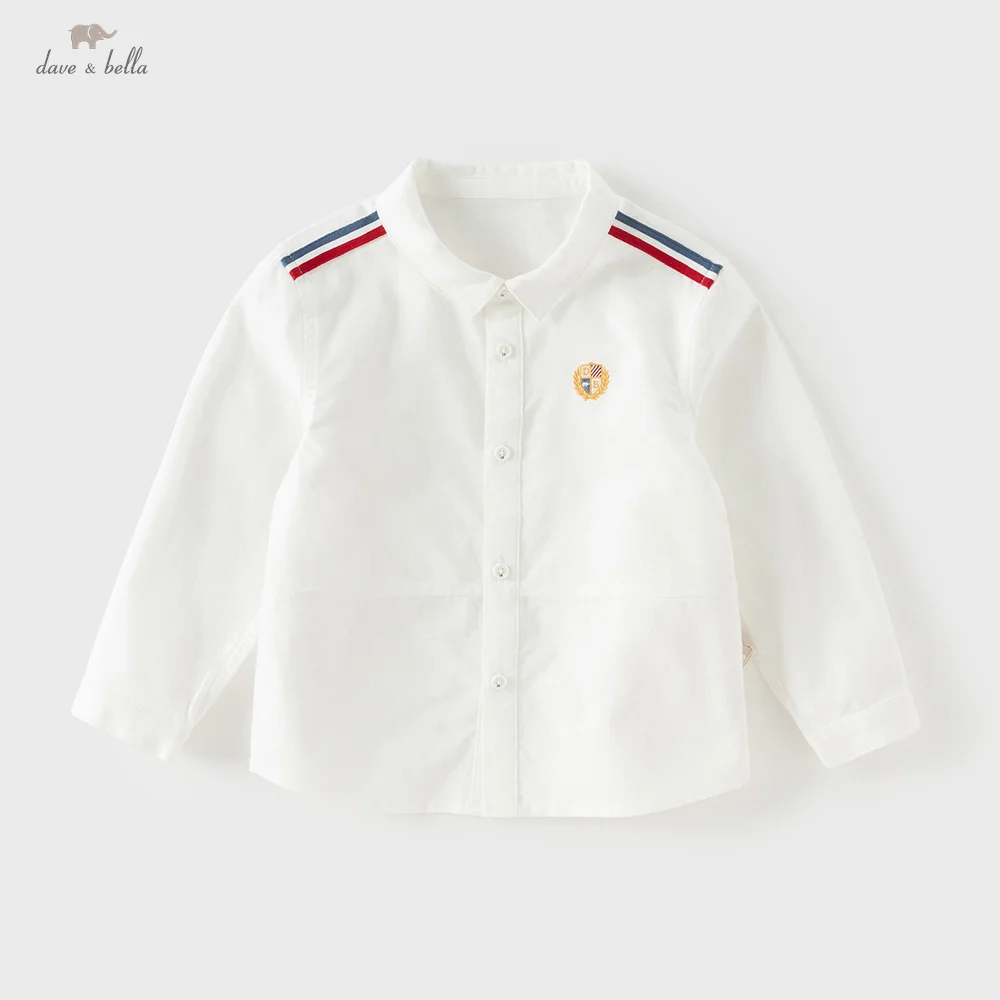 Dave Bella Children Pure Cotton Shirt Boys Clothes Autumn Spring Kids Elegant Formal Blouse Outdoor Tops College Style DB1260911