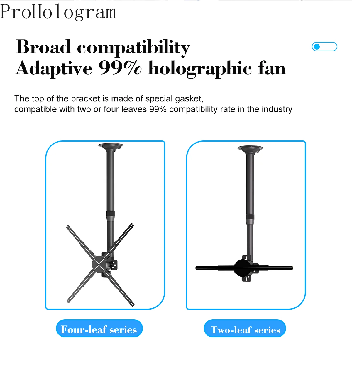 Suporte universal para ventilador do projetor do holograma 3D, Suporte de aço do gancho para ventilador holográfico 3D, Suporte ajustável do suporte