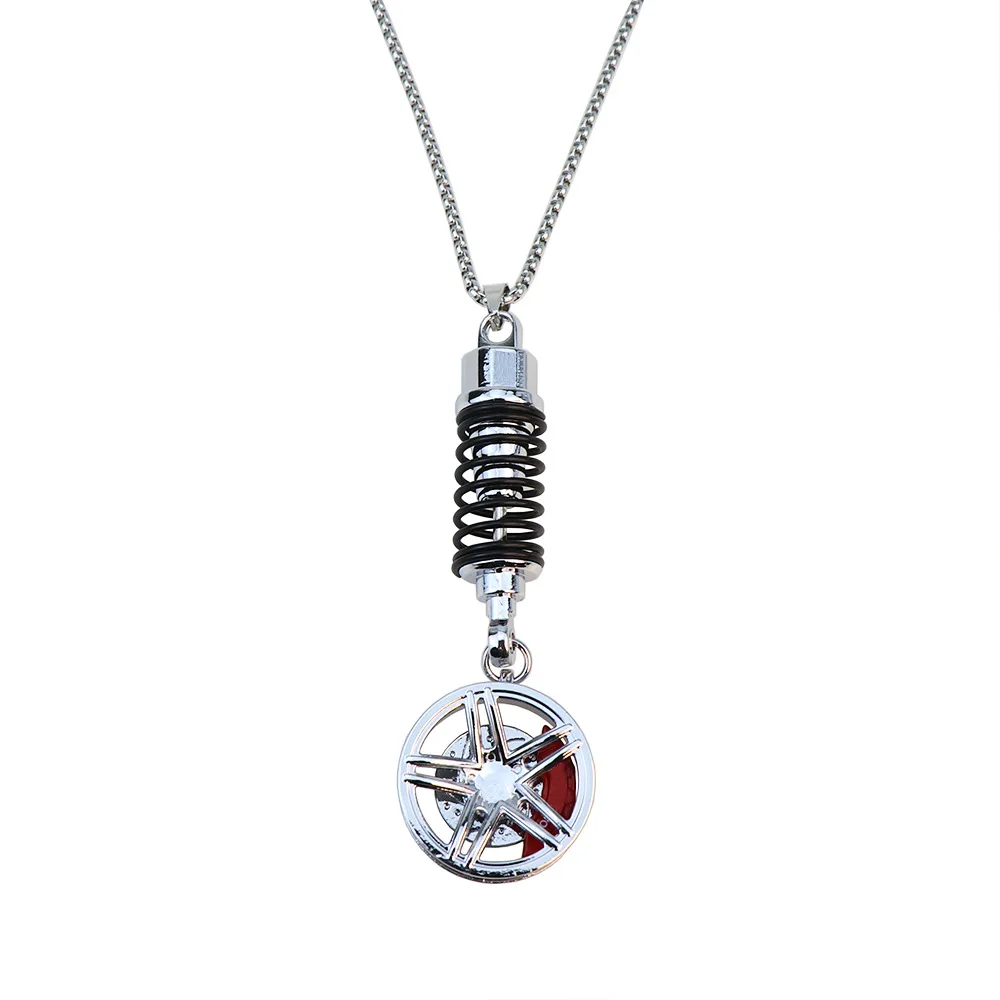 Metalen autowiel schokdemper hanger autowiel hangend ornament achteruitkijkspiegel auto-interieur decoratie tas hangend ornament
