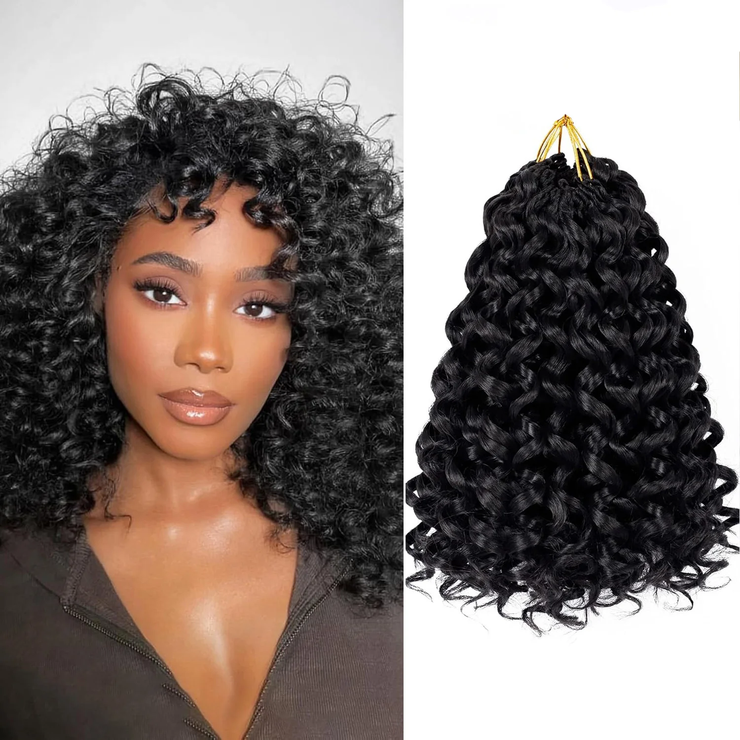 Synthetic Short GoGo Curl Crochet Hair for Women Beach Curl Crochet Braids Hair Ocean Wave Twists Braiding Hair Extensions