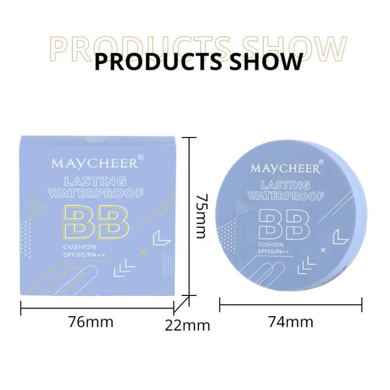 MAYCHEER Longlasting Waterproof Sweatproof Cushion BB Cream Anti-Sweat Oil Control Concealer Natural Foundation Wholesale Makeup