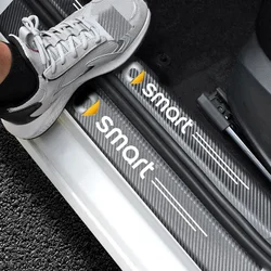 Car Threshold Stickers Carbon Leather Fiber Door Sill Protector Film Decals for Smart Forfour Fortwo 453 451 450 Accessories