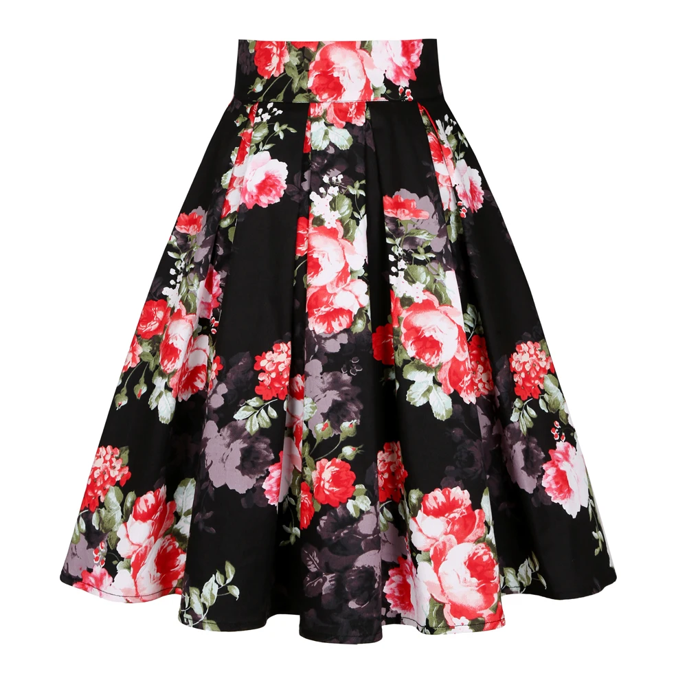 

SISHION/2020 летние женские юбки SS0012 с высокой талией Y2K, плиссированные женские юбки-миди с бантом и карманами, черная женская юбка с цветочным принтом