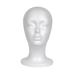 Female Foam Mannequin Head Wig Display Holder Lightweight for for Home Salon Hat Wig Display Stand Foam Mannequin Wig Stand