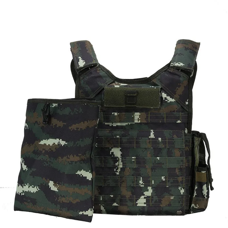 Imagem -02 - Tático Militar Camo Wear-resistant Colete Liberação Rápida Molle Placa Transportadora Caça cs Combate Airsoft Peso Treinamento Colete Novo