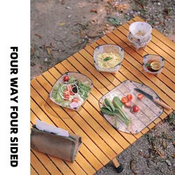 Outdoor Folding Tableware Set Lightweight Portable Food Grade PP Bowl Plate Cup Camping Multi-functional Combination Tableware