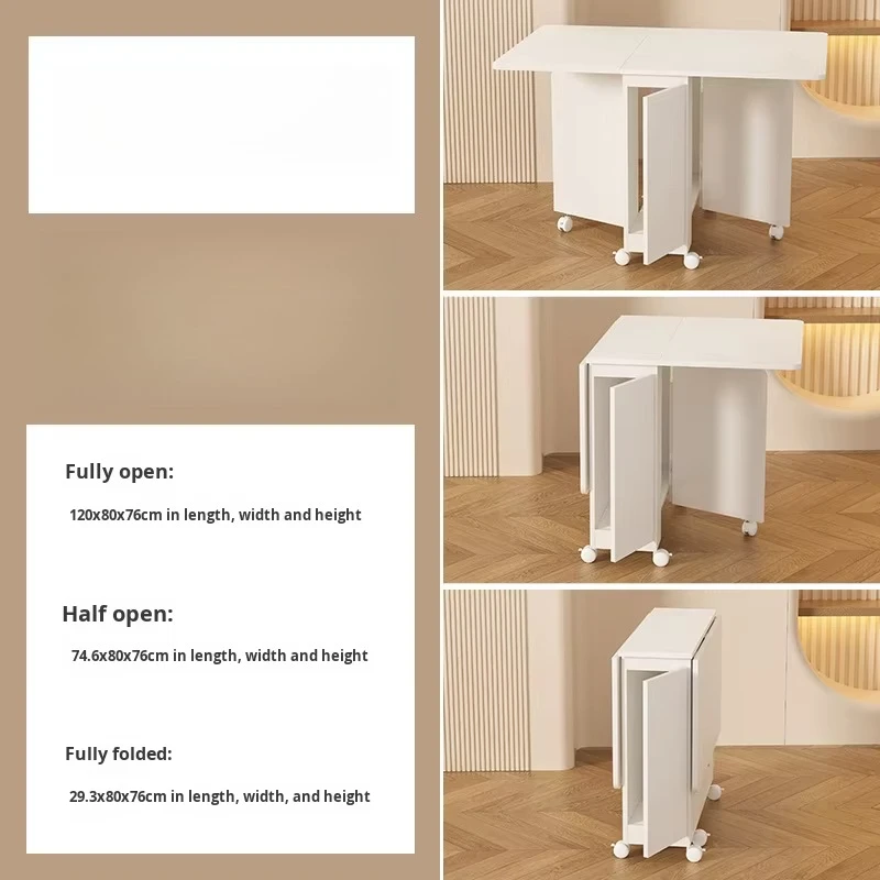 Moderner klappbarer Esstisch im erweiterbaren Design-Panel-Stil für den Wohnraum