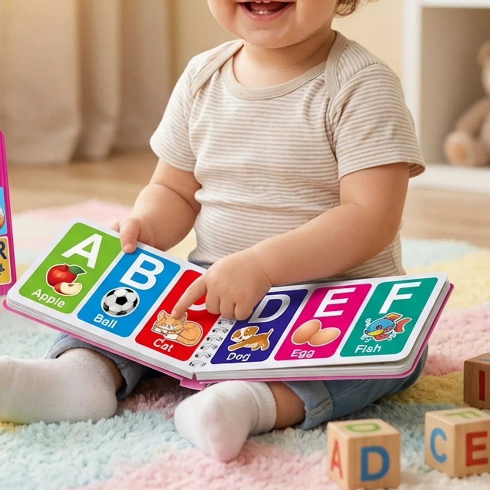 Picture 5: Early Education Cognitive Cards Book Alphabet Numbers Learning Educational Toy for Kids with Safe Rounded Corners Portable