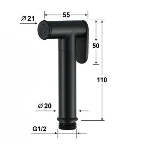 Black Matte Bath Toilet Hand Held Bidet Sprayer Shattaf  spray Douche kit + Faucet Shut Off Valve