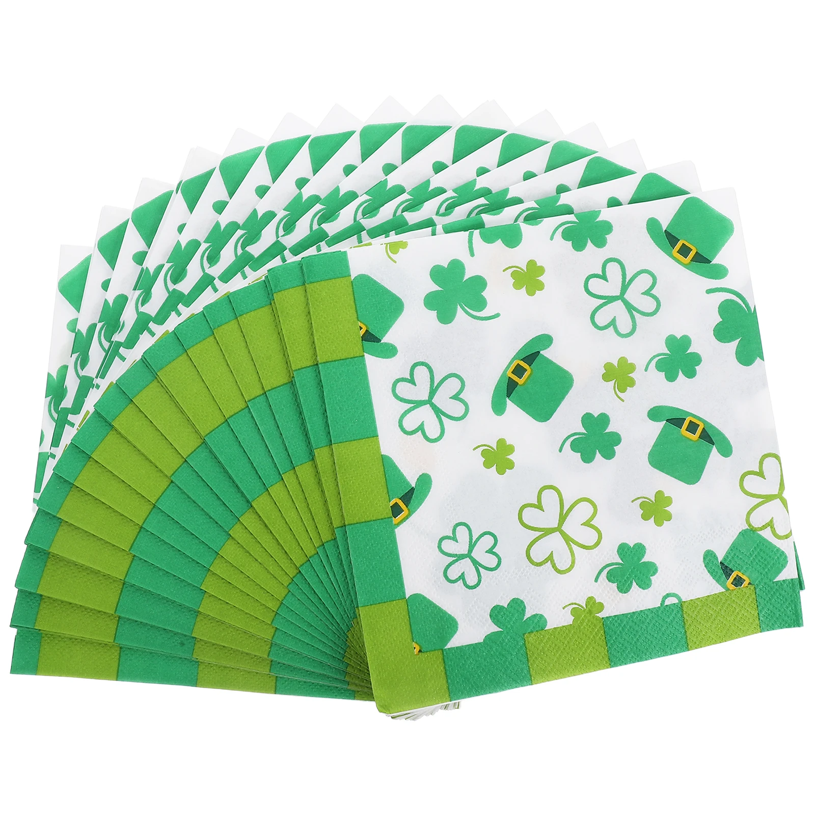 

20 Pcs Clover Napkins Durable Material Disposable Shamrock St Patricks Day Party Decorations Irish Table Supplies