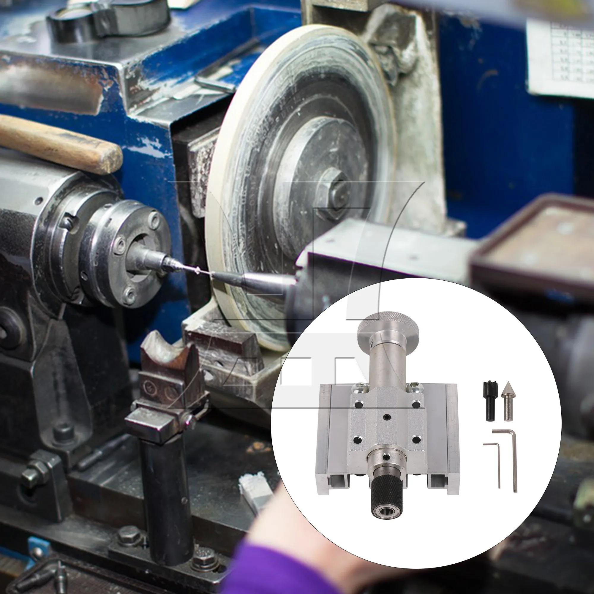 

BQLZR High Precision Mini Lathe Machine, Adjustable Tailstock Jade Puncher Industrial Tool for Jade Drilling & Carving Projects