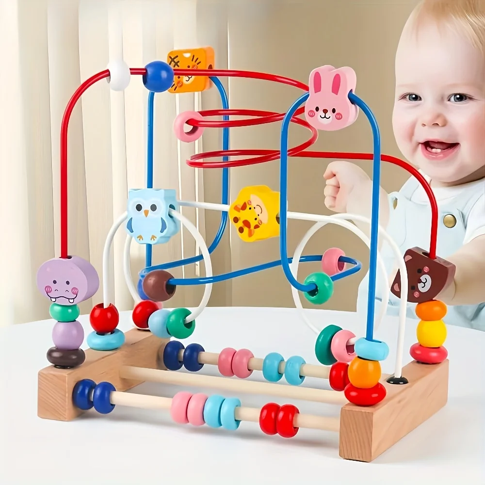 Interactive Bead Puzzle for Infants & Toddlers - An Educational Toy To Explore The World and Develop Hand-Eye Coordination