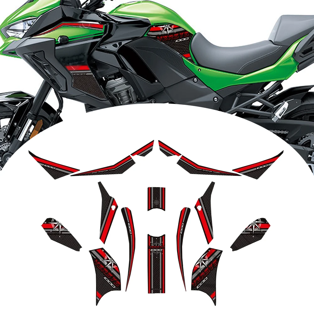 Voor Kawasaki Versys 1000 Se Lt Motorstickers Decals Gas Stookolie Kit Kniebeschermer Pad Voorruit